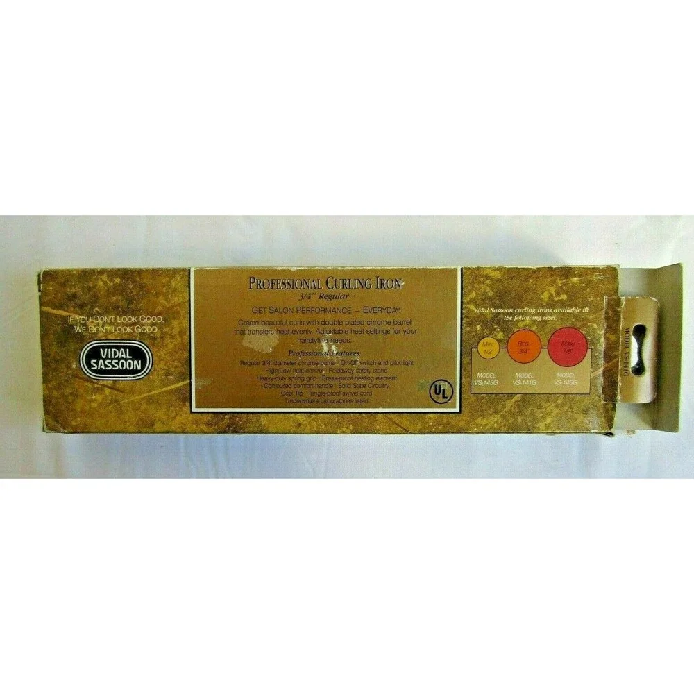 Vintage Vidal Sassoon Gold Series Curling Iron 3/4” Barrel w/ Original Box